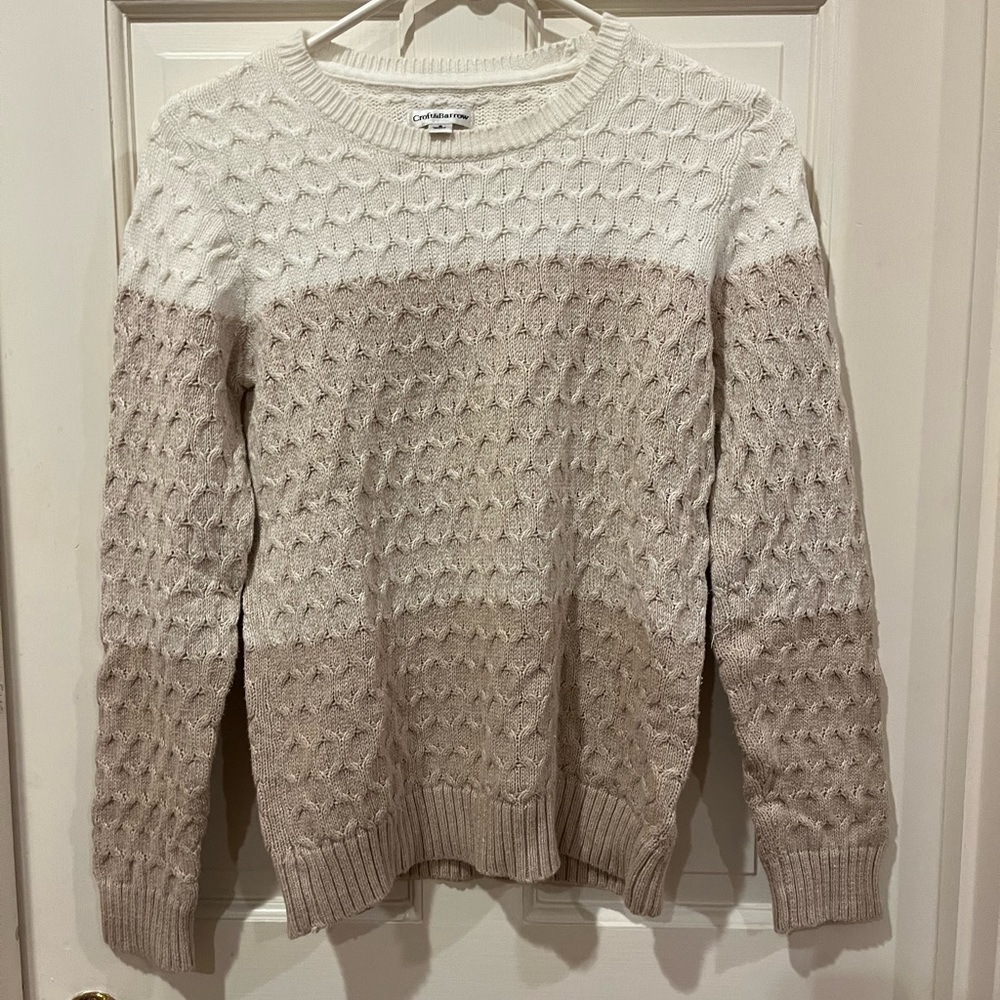 Women’s S Croft and Barrow cream/tan/brown knit sweater